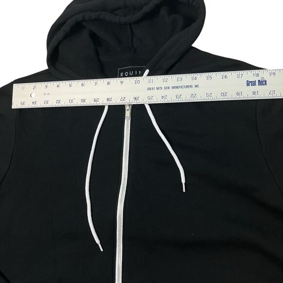 Equinox Hoodie Mens XL Black Cotton Full Zip Fleece Spellout Activewear Gym - Picture 7 of 11